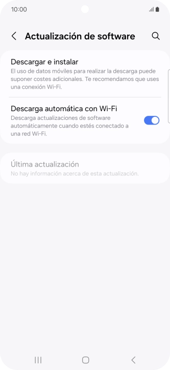 Pulsa Descargar e instalar. Si hay una versión de software nueva disponible, aparecerá ahora en la pantalla. Sigue las indicaciones de la pantalla para actualizar el software del teléfono.