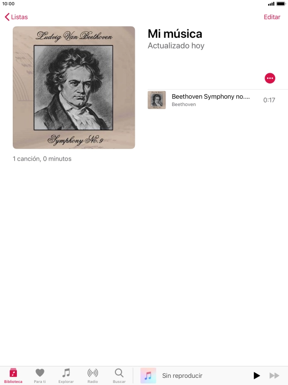 Desplázate a la categoría o a la lista de reproducción deseada y pulsa el archivo de música deseado.