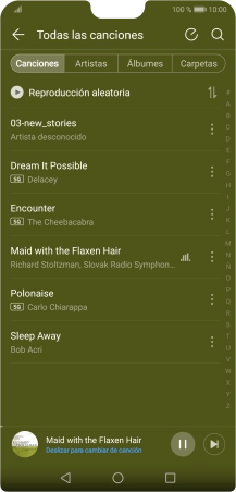 Pulsa el título de la canción en la parte inferior de la pantalla.
