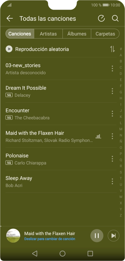 Pulsa el título de la canción en la parte inferior de la pantalla.