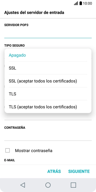 Pulsa Apagado para desactivar la función.