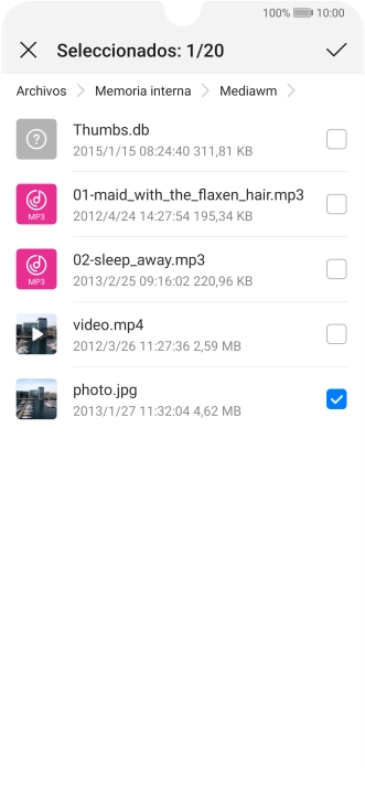 Pulsa el icono de aceptar.