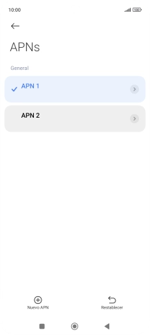 Pulsa la conexión de datos deseada para activarla.
