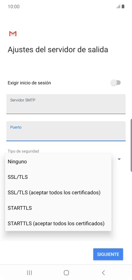 Pulsa Ninguno para desactivar la función.