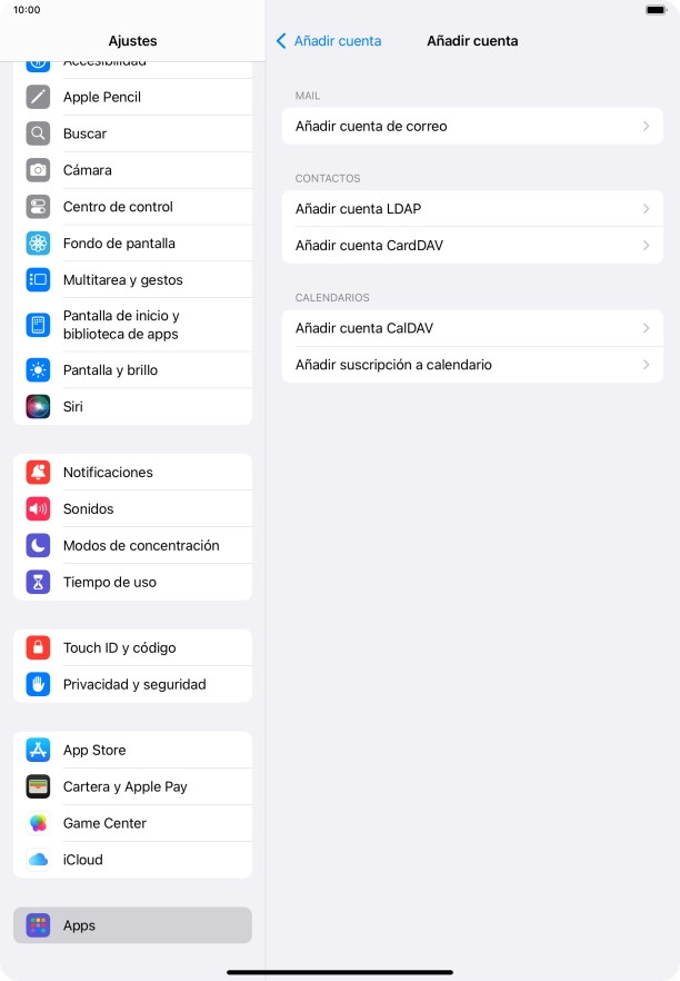 Pulsa Añadir cuenta de correo.