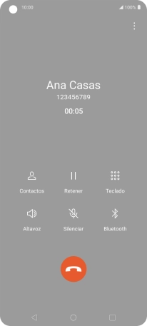 Pulsa el icono de finalizar llamada.