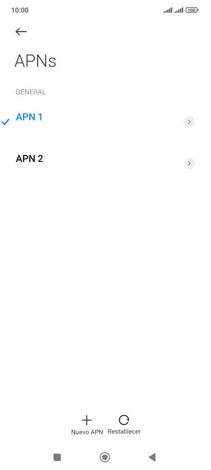 Pulsa la conexión de datos deseada para activarla.