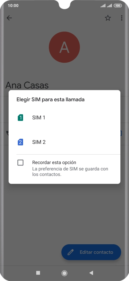 Pulsa la tarjeta SIM deseada.
