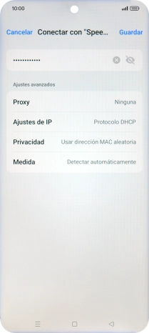Introduce la contraseña de la red wifi y pulsa Guardar.