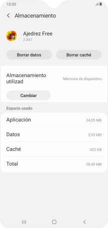 Pulsa Borrar caché.