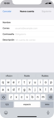 Pulsa Correo e introduce tu dirección de correo electrónico.