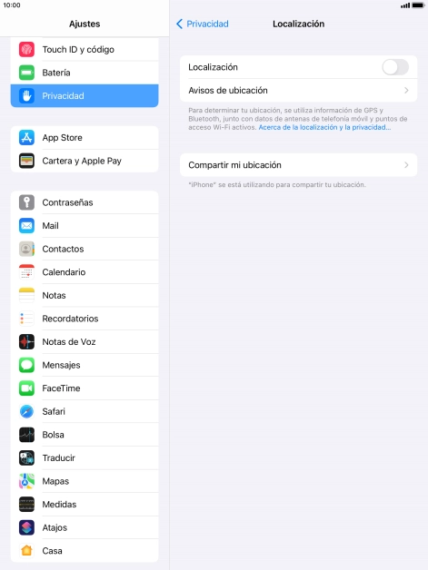Pulsa el indicador junto a 