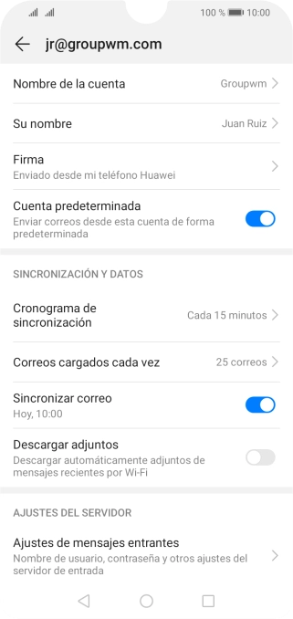 Pulsa Nombre de la cuenta.