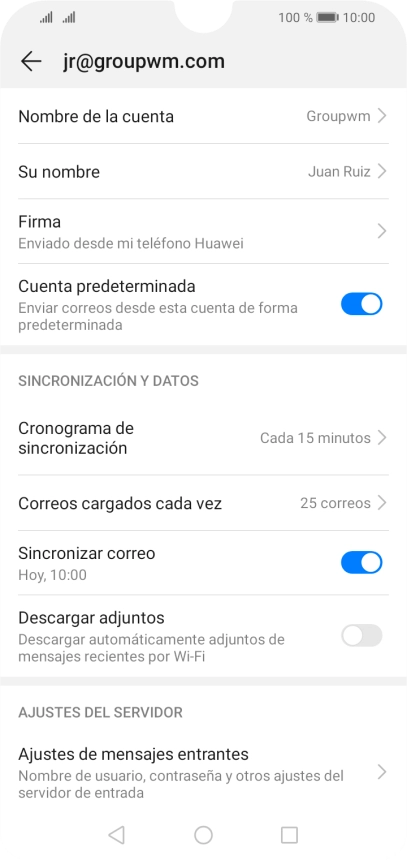 Pulsa Nombre de la cuenta.