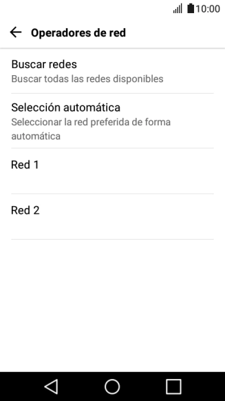 Pulsa la red deseada.