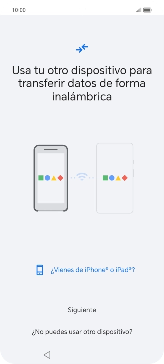 Sigue las indicaciones de la pantalla para transferir contenido desde el otro teléfono y finalizar la activación de tu teléfono.