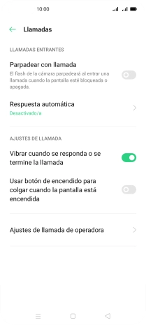 Pulsa Ajustes de llamada de operadora.