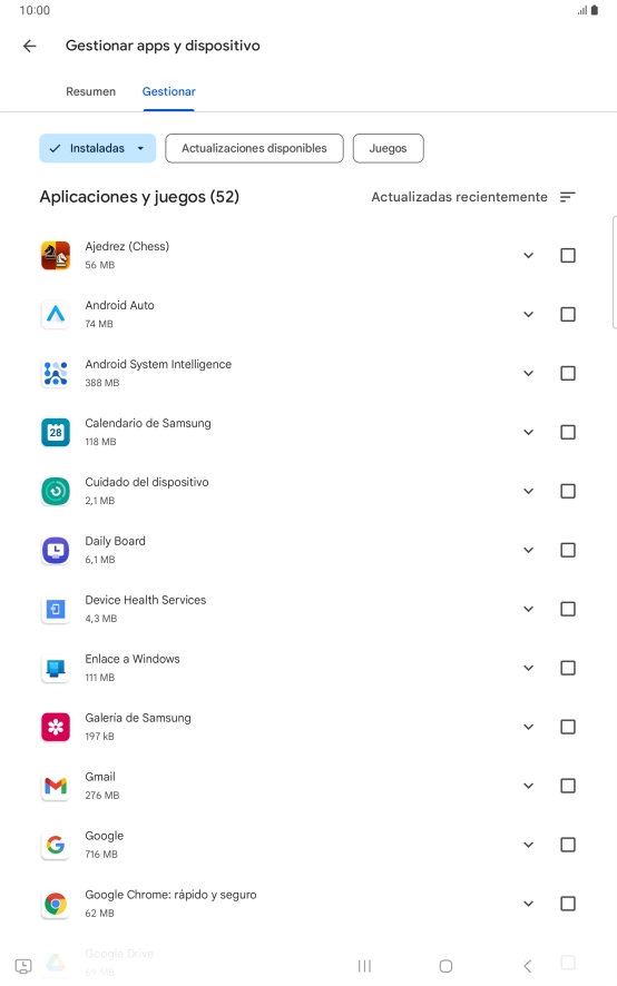 Pulsa la app deseada.