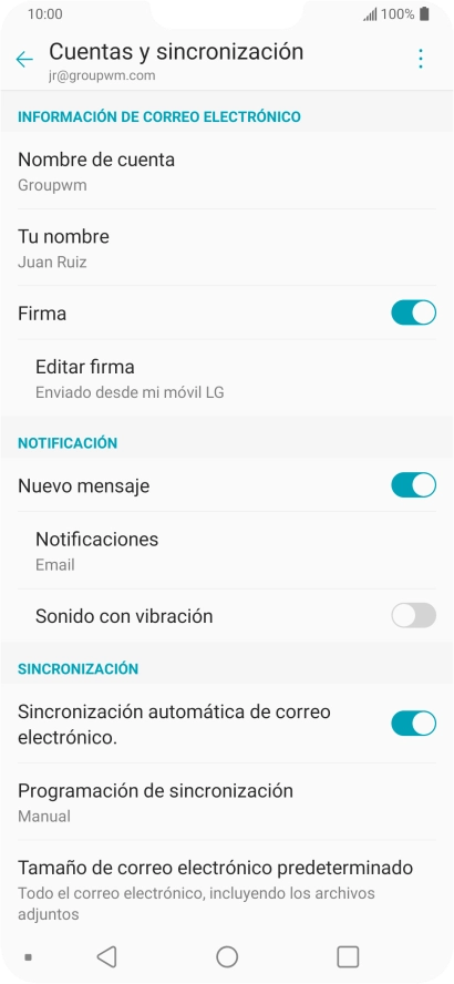 Pulsa el indicador junto a 