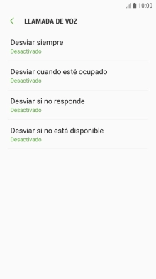 Pulsa el tipo de desvío deseado.