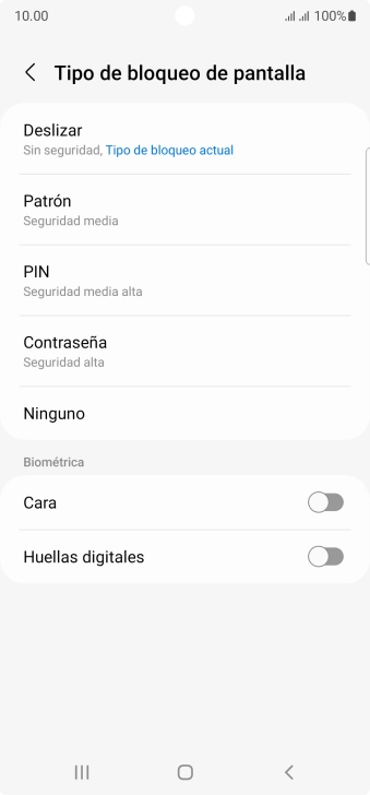 Pulsa Huellas digitales.