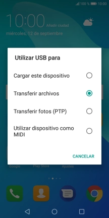Pulsa Tranferir archivos.