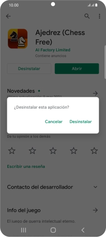 Pulsa Desinstalar.