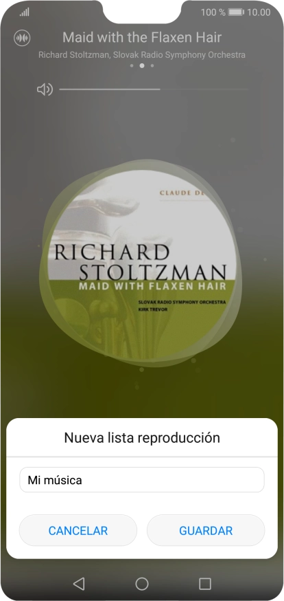 Introduce el nombre deseado de la lista de reproducción y pulsa GUARDAR.