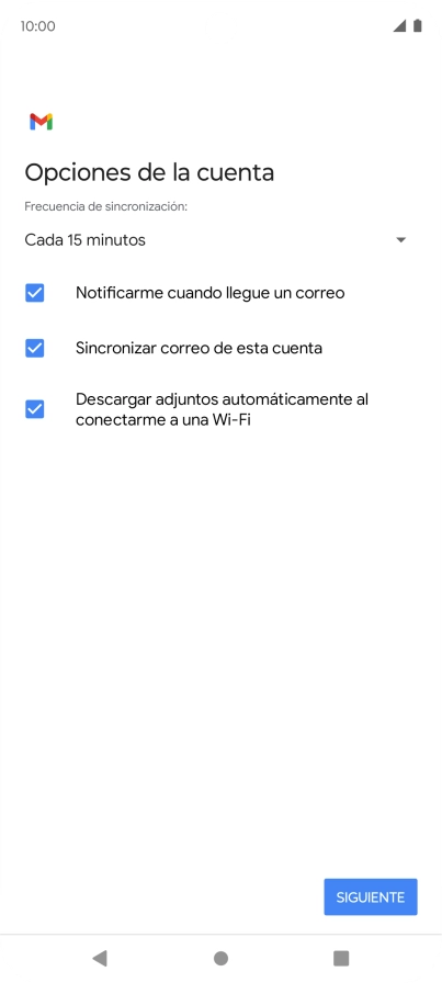 Si aparece en la pantalla esta imagen, tu cuenta de correo electrónico ha sido reconocida y configurada automáticamente. Sigue las indicaciones de la pantalla para introducir más información y terminar la configuración.