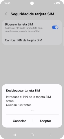 Introduce tu código PIN y pulsa Aceptar.