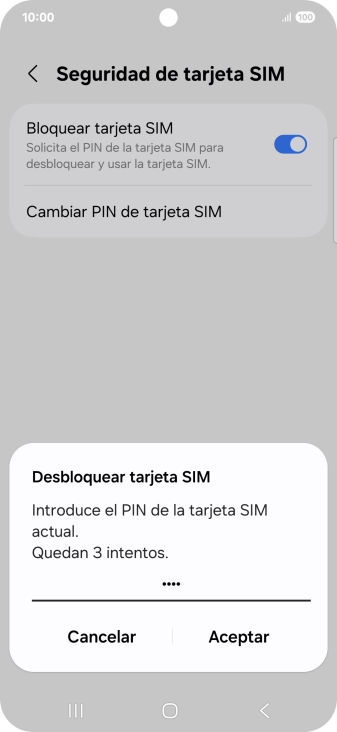 Introduce tu código PIN y pulsa Aceptar.