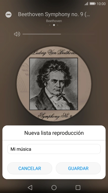 Introduce el nombre deseado de la lista de reproducción y pulsa GUARDAR.