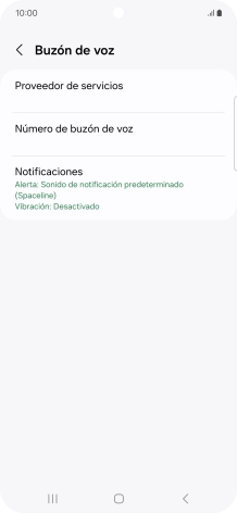 Pulsa Número de buzón de voz.