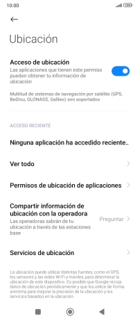 Pulsa Permisos de ubicación de aplicaciones.