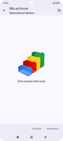 Si deseas crear una nueva carpeta, pulsa el icono de nueva carpeta y sigue las indicaciones de la pantalla para crearla.