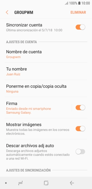 Pulsa Nombre de cuenta.