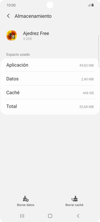 Pulsa Borrar caché.