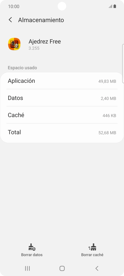 Pulsa Borrar caché.