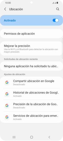 Pulsa Permisos de aplicación.