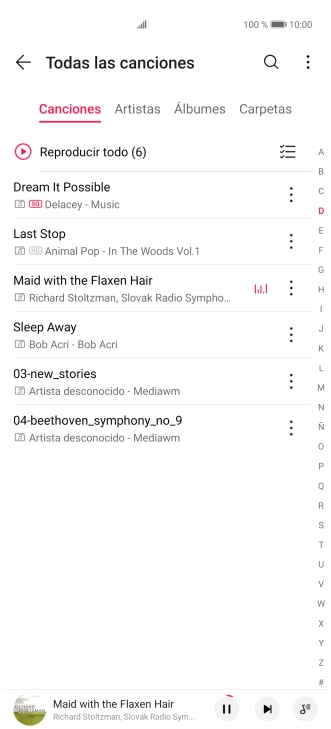 Pulsa el título de la canción en la parte inferior de la pantalla.