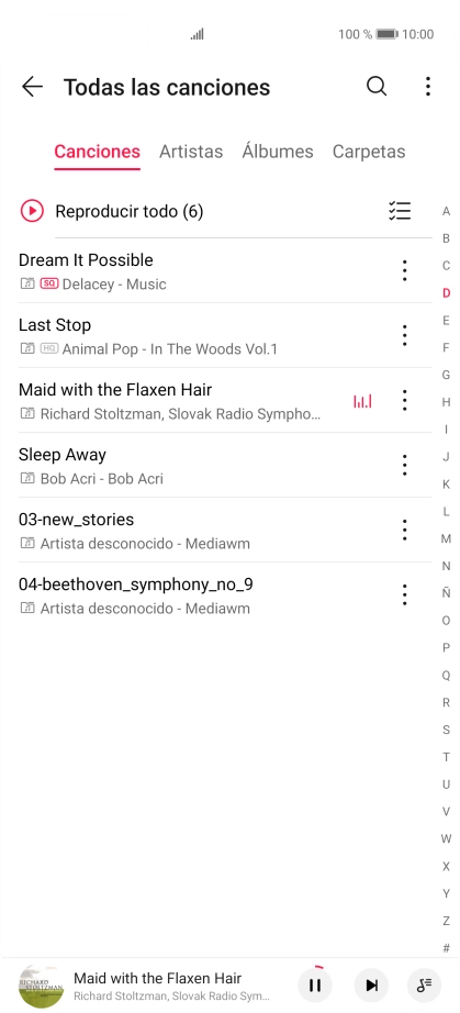 Pulsa el título de la canción en la parte inferior de la pantalla.