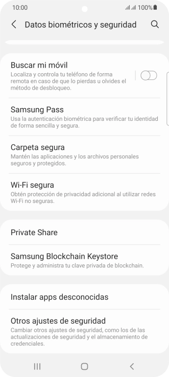Pulsa Otros ajustes de seguridad.