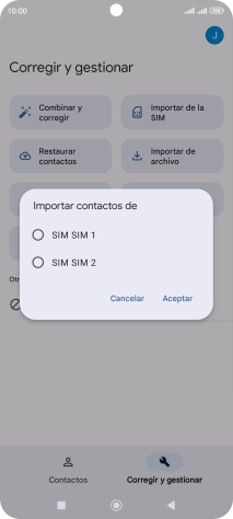 Pulsa la tarjeta SIM deseada.
