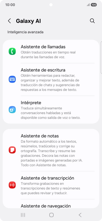 En la pantalla aparecen ahora más ejemplos de cómo puedes utilizar Galaxy AI.