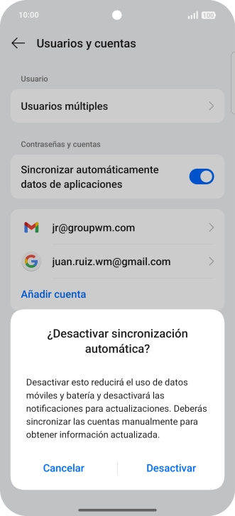 Pulsa Desactivar.