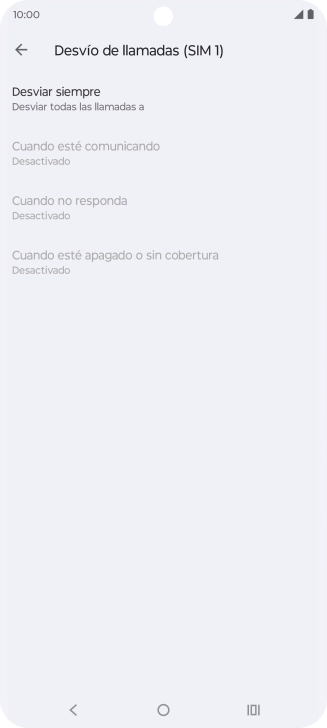 Pulsa el tipo de desvío deseado.