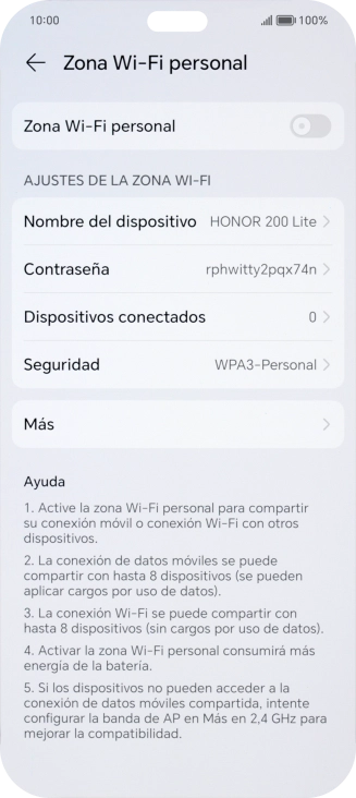 Pulsa Contraseña e introduce una contraseña.