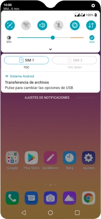 Pulsa Pulse para cambiar las opciones de USB.
