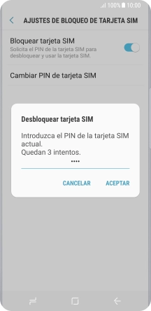 Introduce tu código PIN y pulsa ACEPTAR.