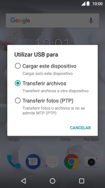 Pulsa Transferir archivos.